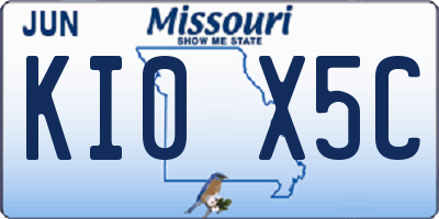 MO license plate KI0X5C