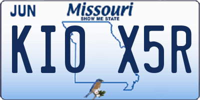 MO license plate KI0X5R