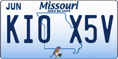 MO license plate KI0X5V