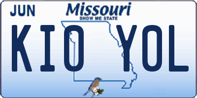 MO license plate KI0Y0L