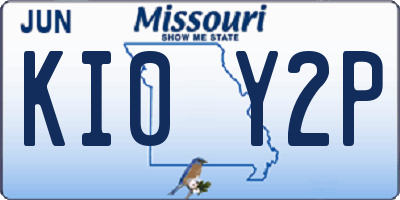 MO license plate KI0Y2P
