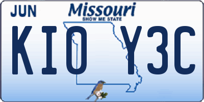 MO license plate KI0Y3C