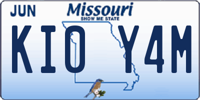 MO license plate KI0Y4M