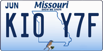 MO license plate KI0Y7F