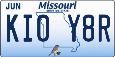 MO license plate KI0Y8R