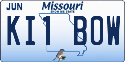 MO license plate KI1B0W