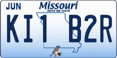 MO license plate KI1B2R