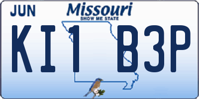 MO license plate KI1B3P