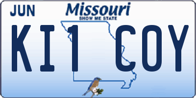 MO license plate KI1C0Y