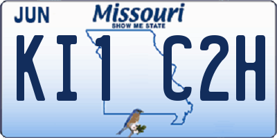 MO license plate KI1C2H
