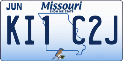 MO license plate KI1C2J