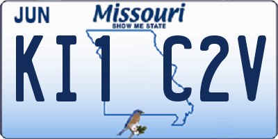 MO license plate KI1C2V