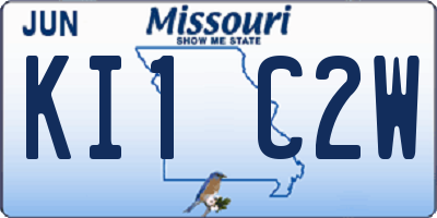 MO license plate KI1C2W