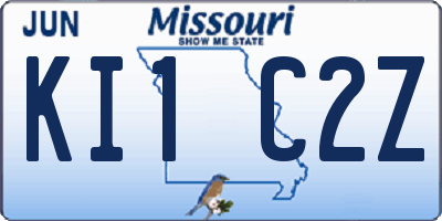 MO license plate KI1C2Z