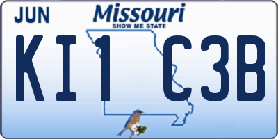 MO license plate KI1C3B