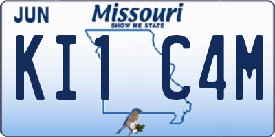 MO license plate KI1C4M