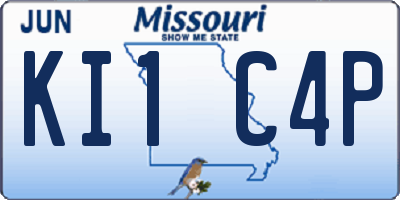 MO license plate KI1C4P