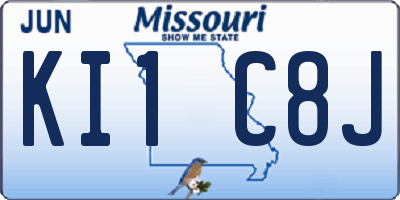 MO license plate KI1C8J