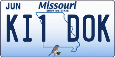 MO license plate KI1D0K