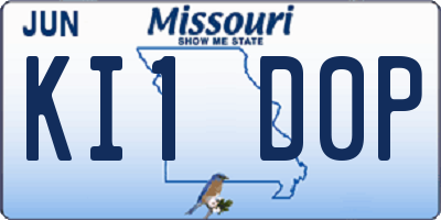 MO license plate KI1D0P