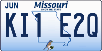 MO license plate KI1E2Q