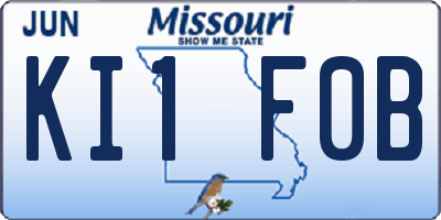 MO license plate KI1F0B