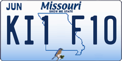 MO license plate KI1F1O