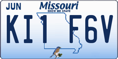 MO license plate KI1F6V