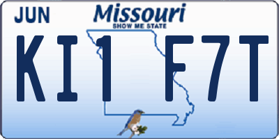 MO license plate KI1F7T