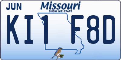 MO license plate KI1F8D