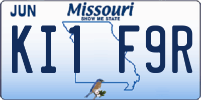 MO license plate KI1F9R