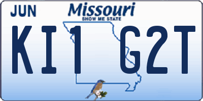 MO license plate KI1G2T