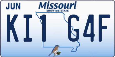 MO license plate KI1G4F