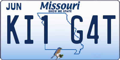 MO license plate KI1G4T
