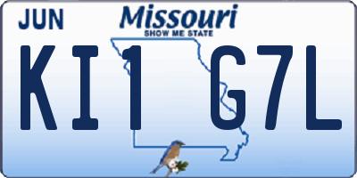 MO license plate KI1G7L