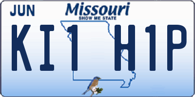 MO license plate KI1H1P