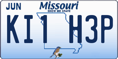MO license plate KI1H3P