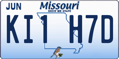 MO license plate KI1H7D