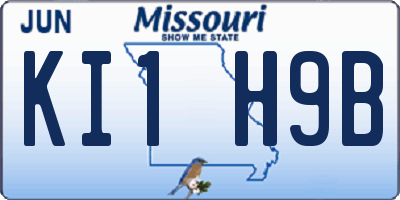MO license plate KI1H9B