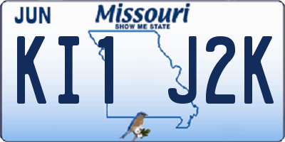 MO license plate KI1J2K