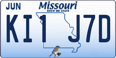 MO license plate KI1J7D