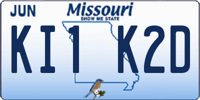 MO license plate KI1K2D