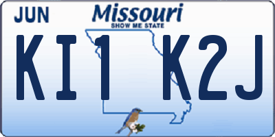 MO license plate KI1K2J