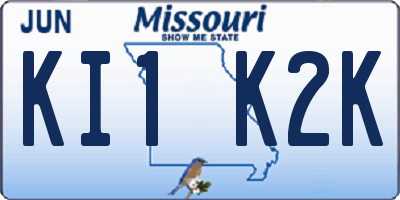 MO license plate KI1K2K