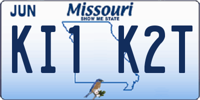 MO license plate KI1K2T
