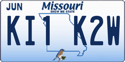 MO license plate KI1K2W
