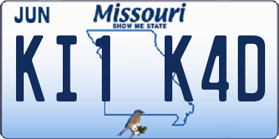 MO license plate KI1K4D