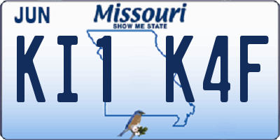 MO license plate KI1K4F