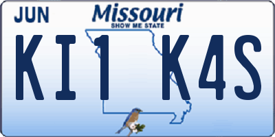 MO license plate KI1K4S