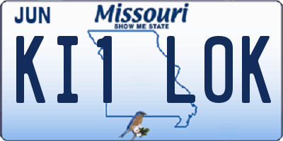 MO license plate KI1L0K